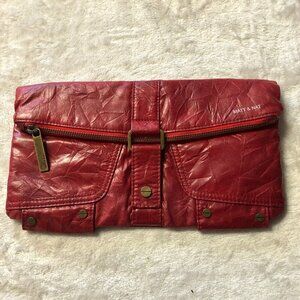 Matt & Nat Red Vegan Leather Clutch Bag